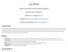 Tablet Screenshot of jonrose.com